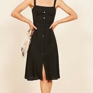 Reformation Persimmon button down square neck midi dress, Size 6